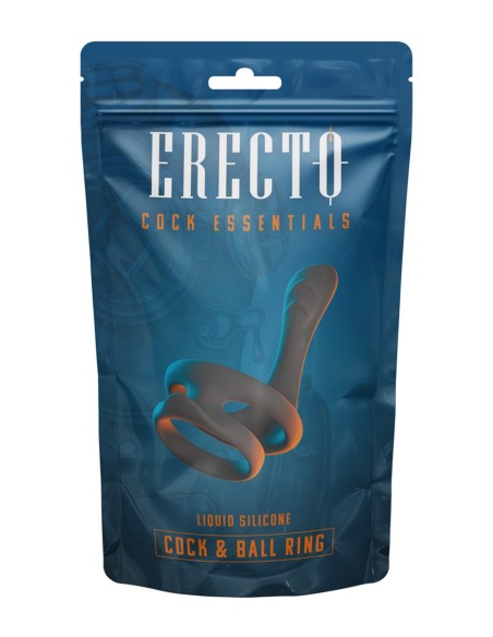 Cock & Ball Ring liquid silicone avec écarteur de périnée - Erecto